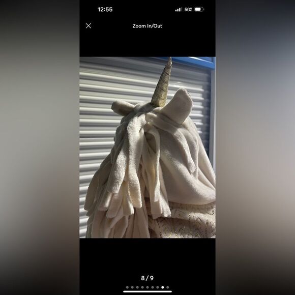 Justice unicorn/horse hooded blanket/throw/cape gold/white/cream - Picture 7 of 8